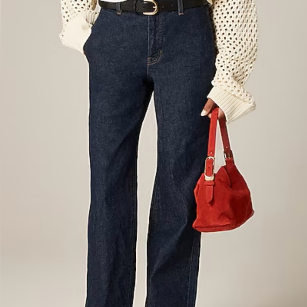 J. Crew Dark Blue Straight wide leg Jean size 28